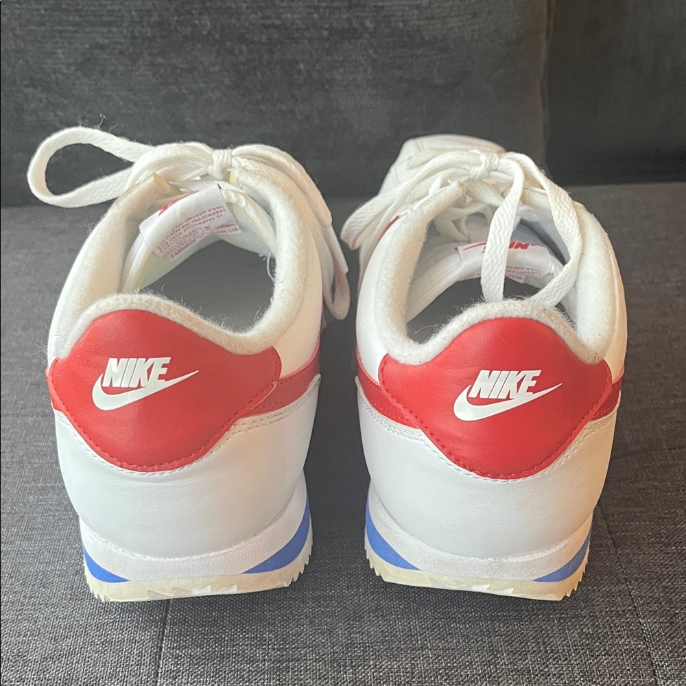 Nike Men’s Classic Cortez Leather Red White and Blue Sneakers Size 10.5 - Picture 5 of 12